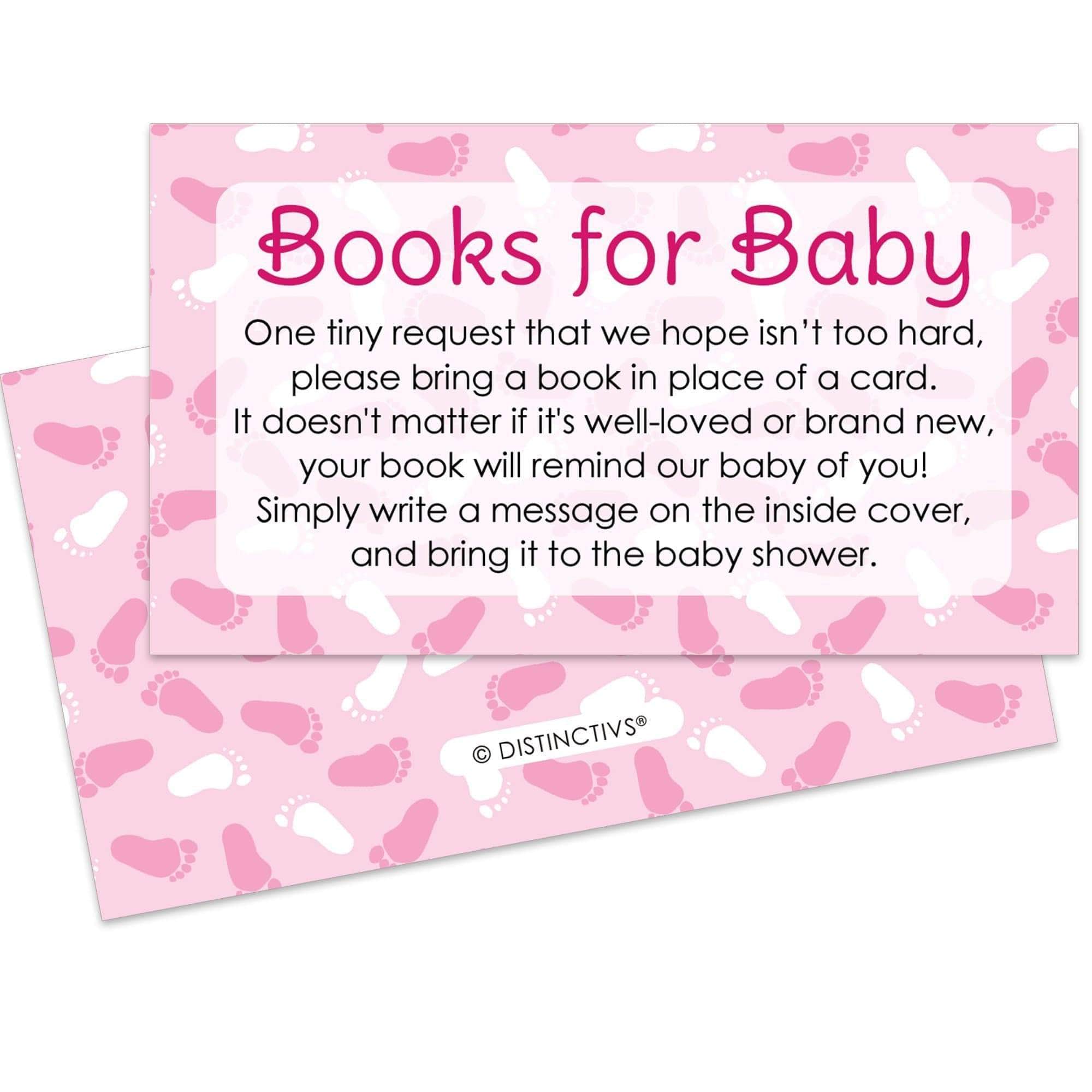 Girl Baby Shower Books for Baby Request Cards - 20 Count